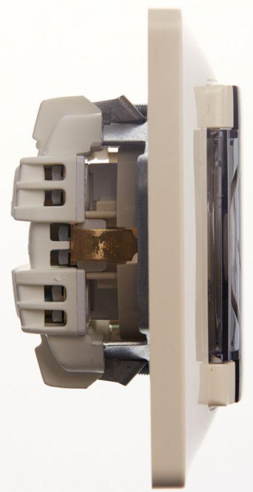 Розетка 1-м СП Glossa 16А IP44 с заземл. защ. шторки с крышкой в сборе беж. SE GSL000248 GSL000248