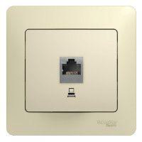 Розетка компьютерная 1-м СП Glossa RJ45 кат.5E механизм беж. SE GSL000281K GSL000281K