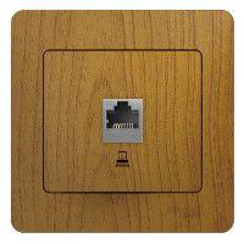 Розетка компьютерная 1-м СП Glossa RJ45 кат.5E механизм дерево дуб SE GSL000581K GSL000581K
