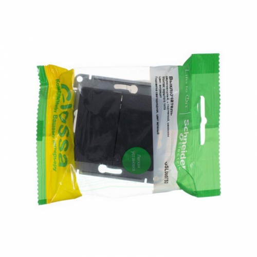 Выключатель 2-кл. СП Glossa 10А IP20 (сх. 5а) 10AX с подсветкой механизм антрацит SE GSL000753 GSL000753