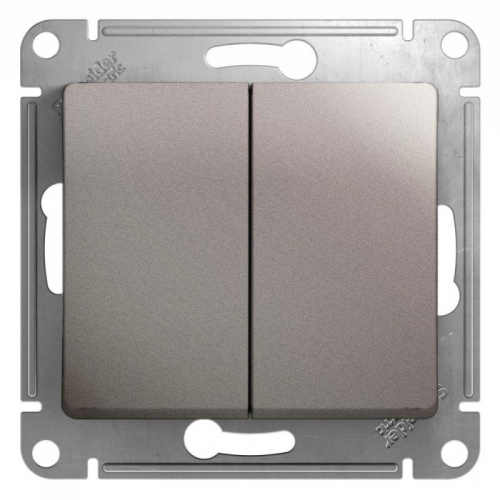 Выключатель 2-кл. СП Glossa 10А IP20 (сх. 5) 10AX механизм платина SE GSL001251 GSL001251