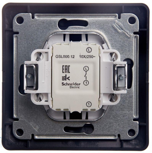 Выключатель 1-кл. СП Glossa 10А IP20 (сх. 1) 10AX в сборе графит SE GSL001312 GSL001312