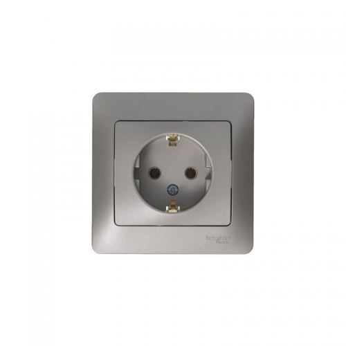 Розетка 1-м СП Glossa 16А IP20 250В с заземл. в сборе платина SE GSL001242 GSL001242