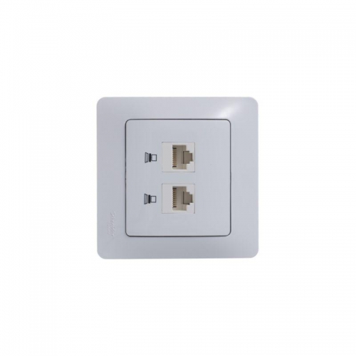 Розетка компьютерная 2-м Glossa RJ45 кат.5E механизм бел. SE GSL000185KK GSL000185KK