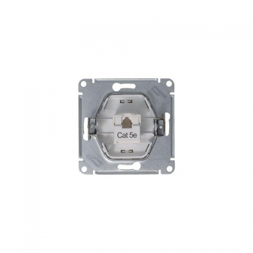 Розетка компьютерная 1-м Glossa RJ45 кат.5E механизм платина SE GSL001281K GSL001281K