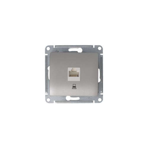 Розетка компьютерная 1-м Glossa RJ45 кат.5E механизм платина SE GSL001281K GSL001281K