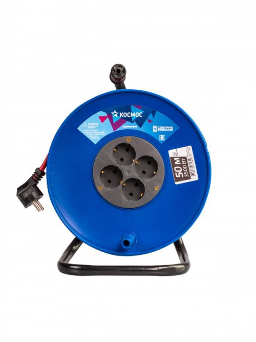 Удлинитель на катушке 4х50м с заземл. 16А IP20 3.5кВт ПВС 3х1.5 КОСМОС YKKsm50m-4g-Z(16A) YKKsm50m-4g-Z(16A)