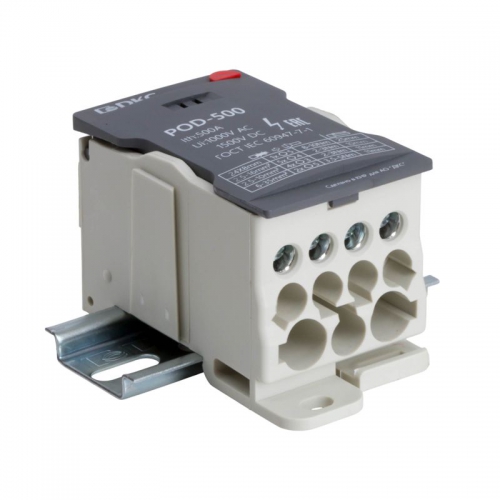 Блок распределительный винтовой зажим плоский 24х8 мм 2х35кв.мм 5х16кв.мм 4х10кв.мм DKC POD-500 POD-500