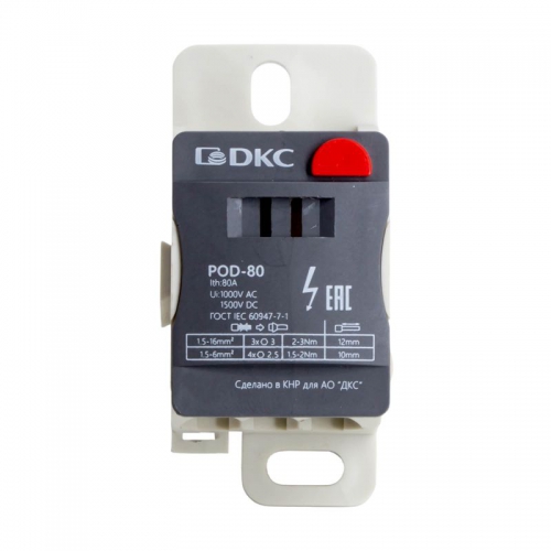 Блок распределительный винтовой зажим 3х16кв.мм 4х6кв.мм DKC POD-80 POD-80