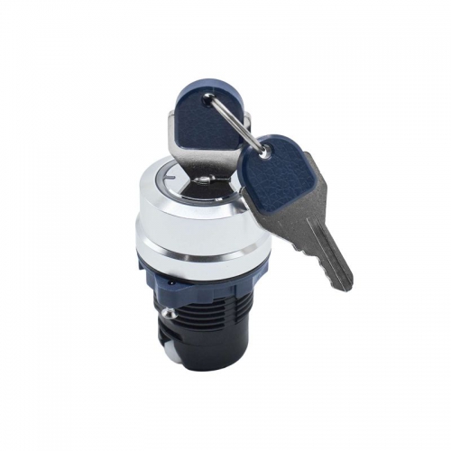 Головка переключателя с ключом на 3 положения с возвратом стандартная ручка алюм. черн. DKC M22S-KM3A M22S-KM3A