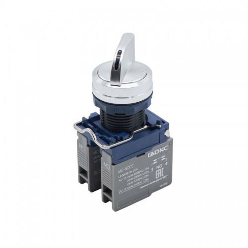 Головка переключателя на 2 положения с возвратом стандартная ручка алюм. черн. DKC M22S-M2A M22S-M2A