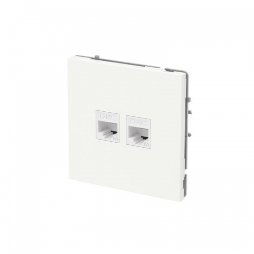 Розетка компьютерная 2-м KANT RJ45 кат.6A без шторки бел. магнолия DKC 7000674 7000674