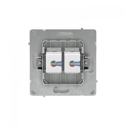 Розетка компьютерная 2-м KANT RJ45 кат.6A без шторки бел. магнолия DKC 7000674 7000674