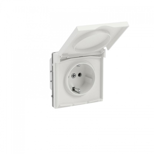 Розетка силовая KANT IP44 2P+E защ. шторки с крышкой бел. песок DKC 7010013 7010013