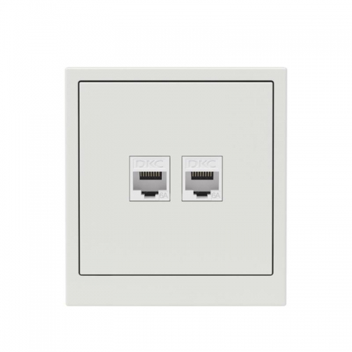 Розетка компьютерная 2-м KANT RJ45 кат.6A без шторки бел. песок DKC 7010674 7010674