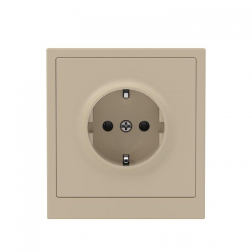 Розетка силовая KANT 2P+E защ. шторки ванильн. марципан DKC 7015033 7015033