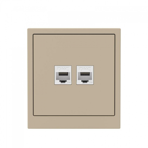 Розетка компьютерная 2-м KANT RJ45 кат.5E без шторки ванильн. марципан DKC 7015664 7015664