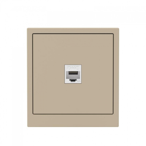 Розетка компьютерная 1-м KANT RJ45 кат.6A без шторки ванильн. марципан DKC 7015673 7015673