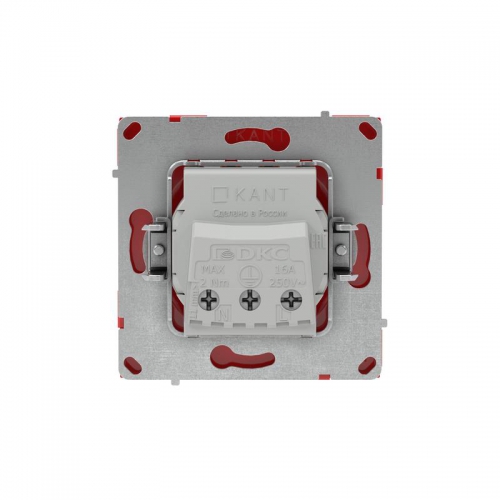 Розетка силовая KANT 2P+E защ. шторки красн. сатин DKC 7001003 7001003