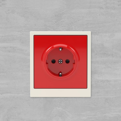 Розетка силовая KANT 2P+E защ. шторки красн. сатин DKC 7001003 7001003