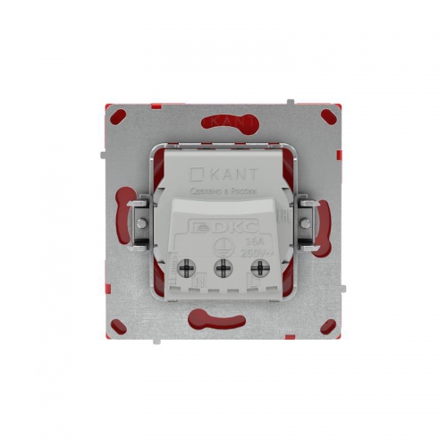 Розетка силовая KANT 2P+E без шторки красн. сатин DKC 7001033 7001033