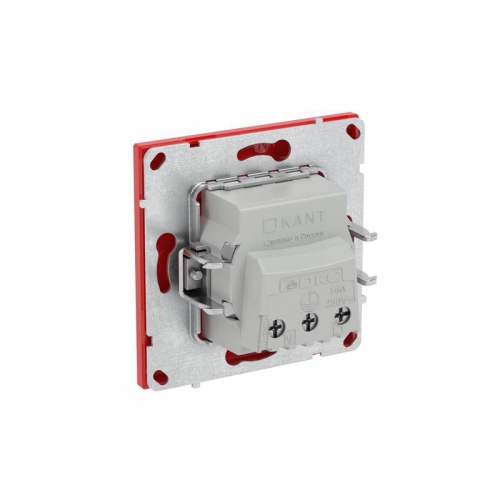 Розетка силовая KANT 2P+E без шторки красн. сатин DKC 7001033 7001033