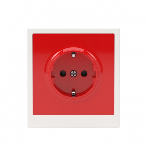 Розетка силовая KANT 2P+E без шторки красн. сатин DKC 7001033 7001033