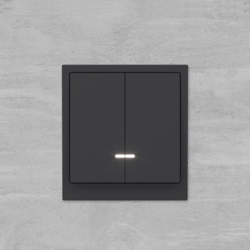 Переключатель 2-кл. KANT с подсветкой черн. уголь DKC 7012144 7012144