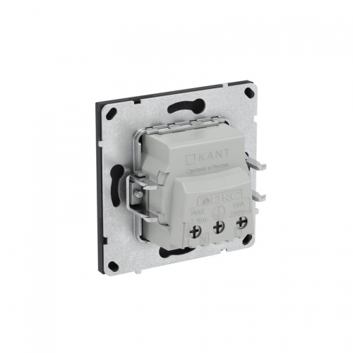 Розетка силовая KANT 2P+E защ. шторки черн. уголь DKC 7012003 7012003