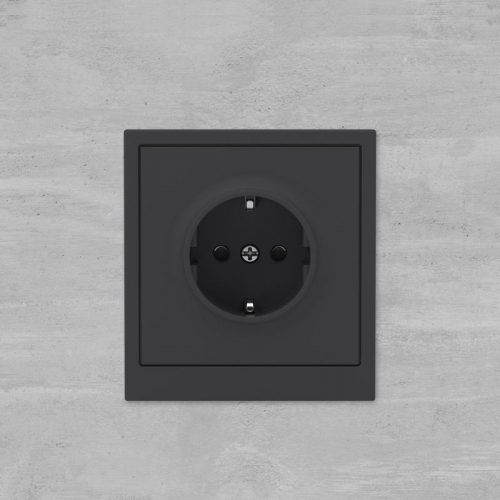 Розетка силовая KANT 2P+E защ. шторки черн. уголь DKC 7012003 7012003