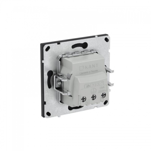 Розетка силовая KANT 2P+E без шторки черн. уголь DKC 7012033 7012033
