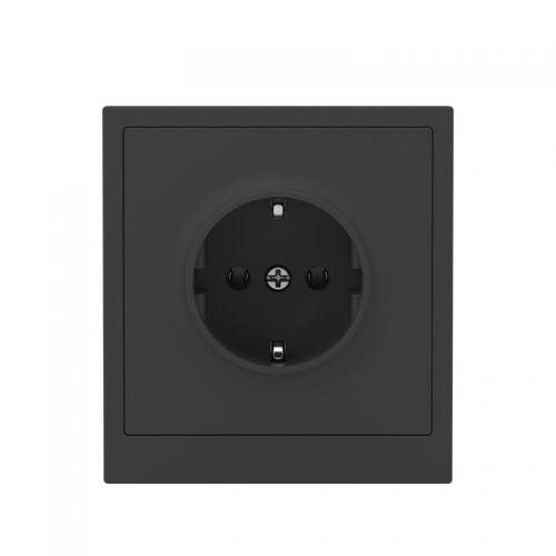 Розетка силовая KANT 2P+E без шторки черн. уголь DKC 7012033 7012033