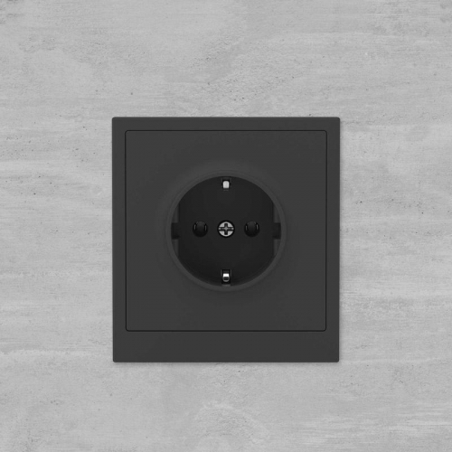 Розетка силовая KANT 2P+E без шторки черн. уголь DKC 7012033 7012033