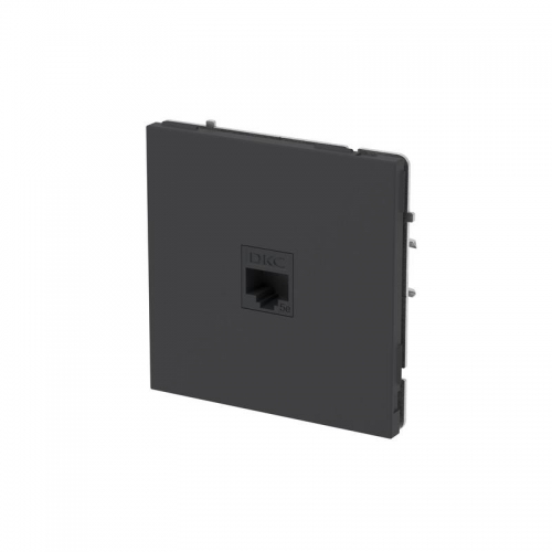 Розетка компьютерная 1-м KANT RJ45 кат.5E без шторки черн. уголь DKC 7012663 7012663