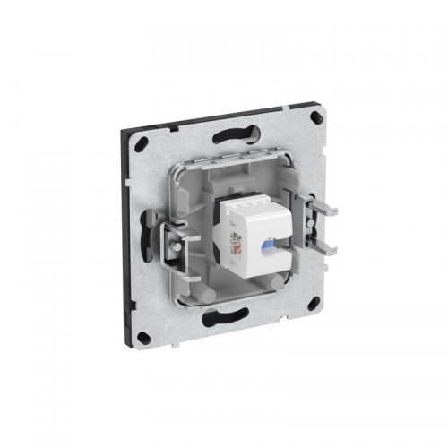 Розетка компьютерная 1-м KANT RJ45 кат.5E без шторки черн. уголь DKC 7012663 7012663