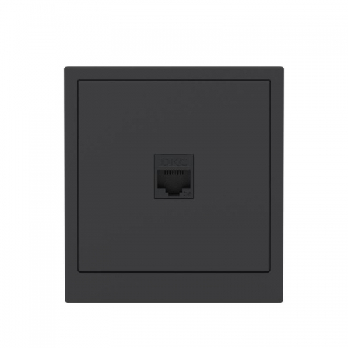 Розетка компьютерная 1-м KANT RJ45 кат.5E без шторки черн. уголь DKC 7012663 7012663