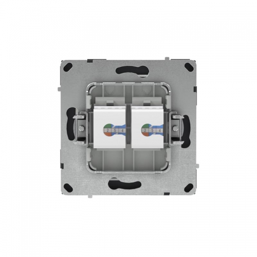 Розетка компьютерная 2-м KANT RJ45 кат.5E без шторки черн. уголь DKC 7012664 7012664