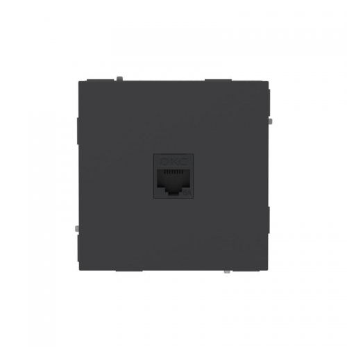 Розетка компьютерная 1-м KANT RJ45 кат.6A без шторки черн. уголь DKC 7012673 7012673