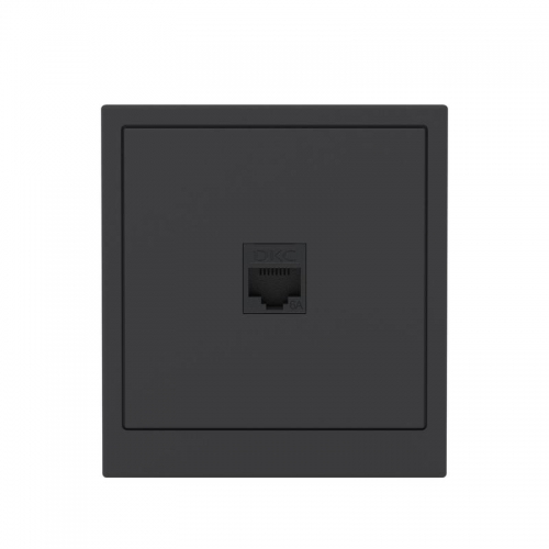 Розетка компьютерная 1-м KANT RJ45 кат.6A без шторки черн. уголь DKC 7012673 7012673