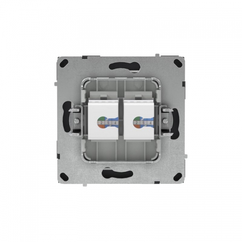 Розетка компьютерная 2-м KANT RJ45 кат.6A без шторки черн. уголь DKC 7012674 7012674