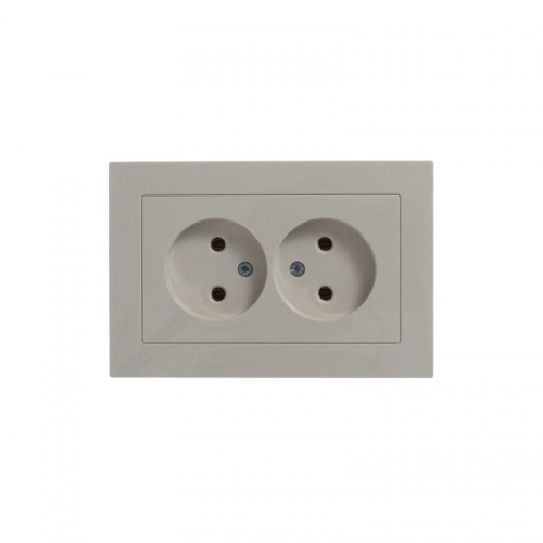 Розетка 2-м Atlas Design без заземл. 16А в сборе беж. SchE ATN000220 ATN000220