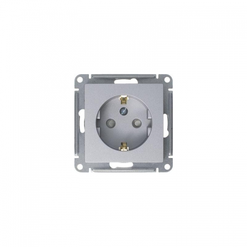 Механизм розетки 1-м СП AtlasDesign 16А IP20 с заземл. защ. шторки алюм. SchE ATN000345 ATN000345