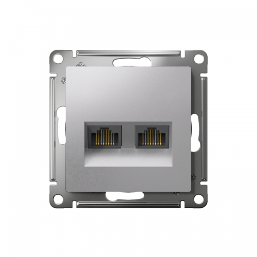 Розетка компьютерная 2-м AtlasDesign RJ45 кат.5E механизм алюм. SchE ATN000385 ATN000385