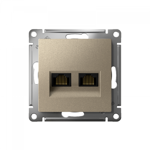 Розетка компьютерная 2-м AtlasDesign RJ45 кат.5E механизм шампань SchE ATN000585 ATN000585