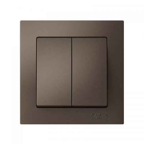 Выключатель 2-кл. СП AtlasDesign 10А IP20 (сх. 5) 10AX в сборе мокко SchE ATN000652 ATN000652