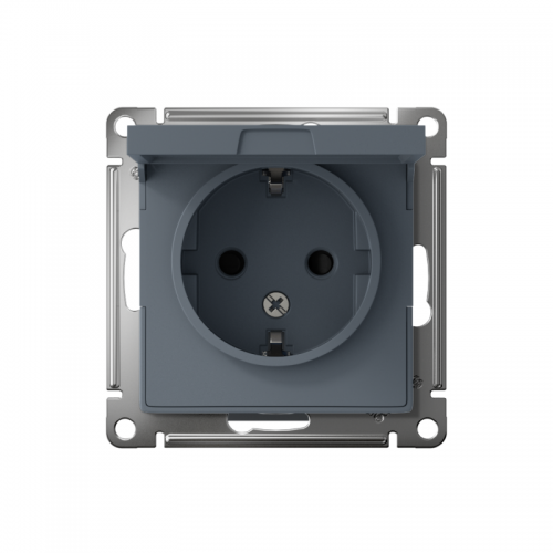 Розетка 1-м СП AtlasDesign 16А IP20 с заземл. защ. шторки с крышкой механизм грифель SchE ATN000746 ATN000746