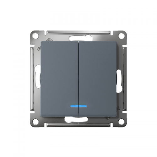 Механизм выключателя 2-кл. СП Atlas Design 10А IP20 (сх. 5а) 10AX с подсветкой грифель SchE ATN000753 ATN000753