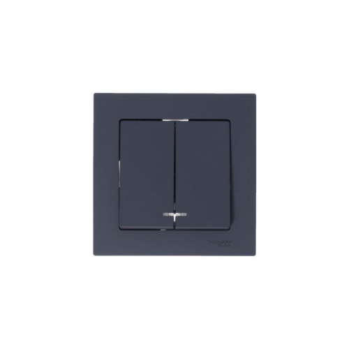 Механизм выключателя 2-кл. СП Atlas Design 10А IP20 (сх. 5а) 10AX с подсветкой грифель SchE ATN000753 ATN000753