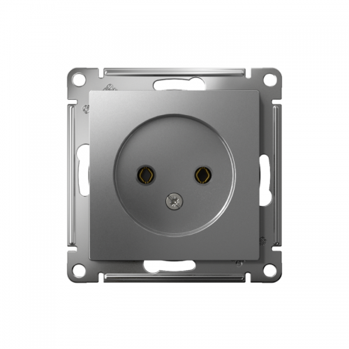 Механизм розетки 1-м СП AtlasDesign 16А IP20 без заземл. сталь SchE ATN000941 ATN000941