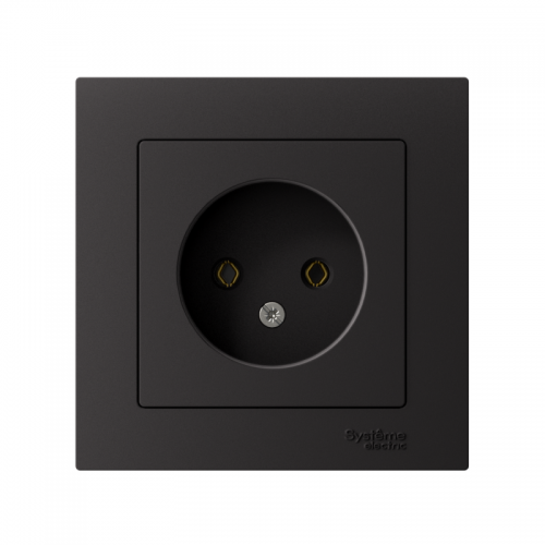 Розетка 1-м СП AtlasDesign 16А IP20 без заземл. в сборе карбон SchE ATN001040 ATN001040